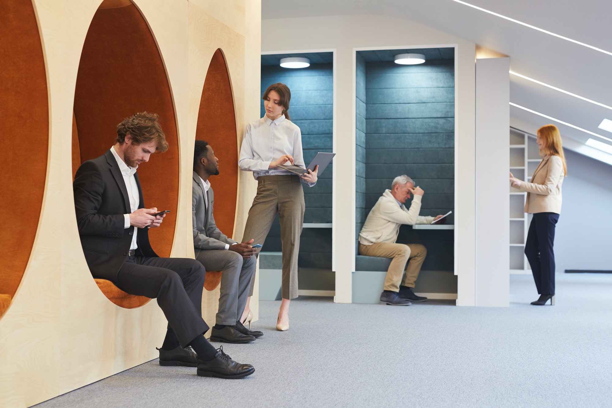 people in coworking center